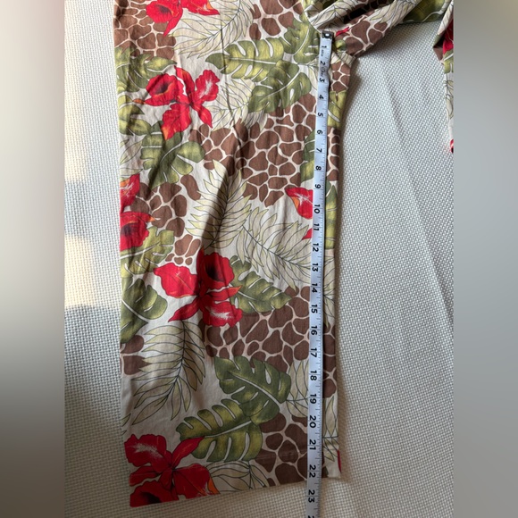 Transitions Women's Size 8 Tropical Matching Set Pants Button Down Top - Picture 11 of 13